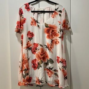 Show Me Your MuMu White Dress with Pink Flowers